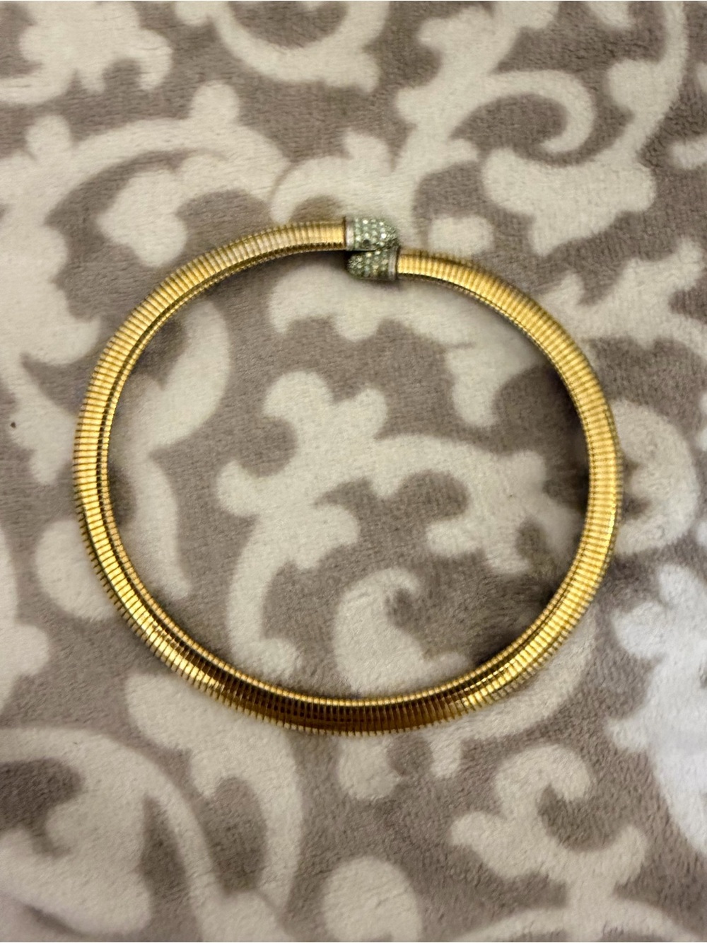 Vintage 1982 GIVENCHY Paris New York Gold Tubogas Choker Collar Necklace